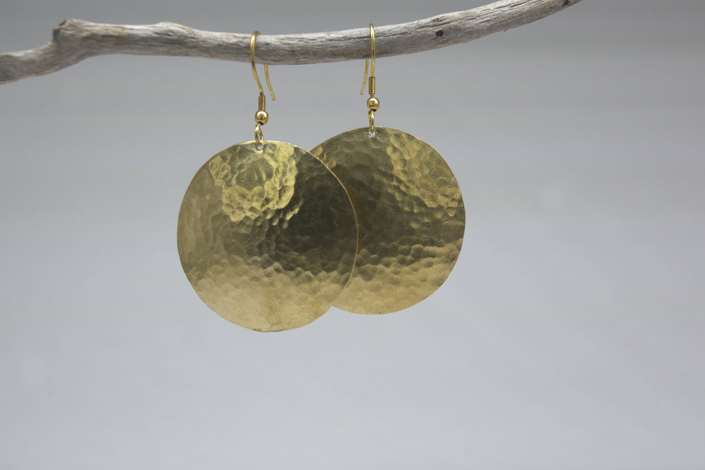 Large Brass Circle Earrings