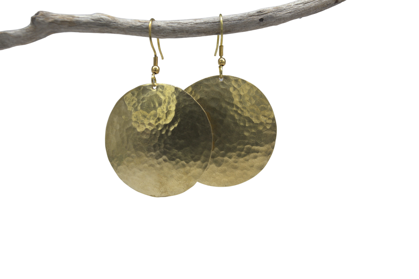Large Brass Circle Earrings
