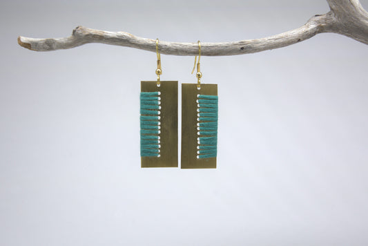 Threaded Brass Earrings