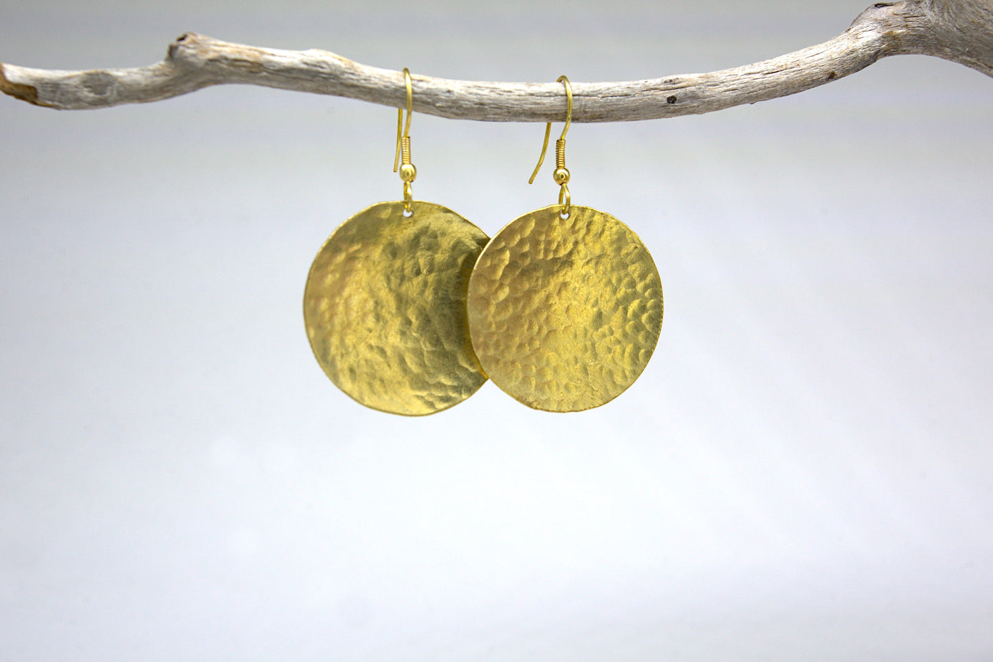 Small Brass Circle Earrings