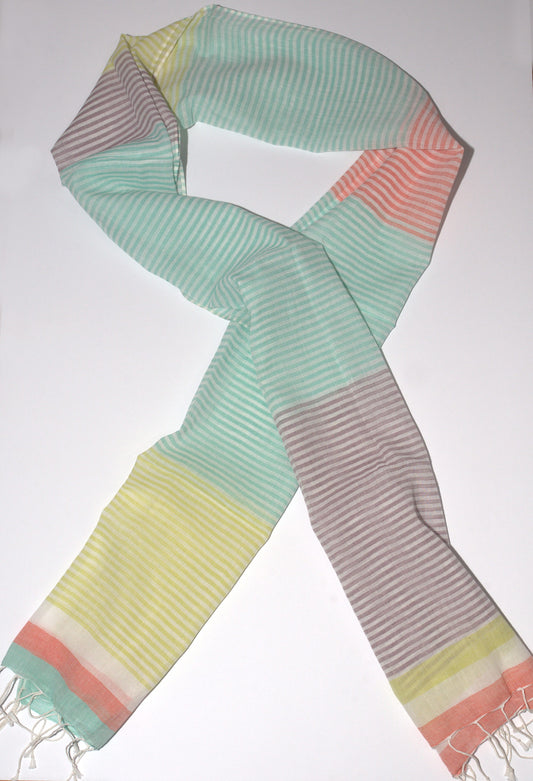 Multi Coloured Striped Scarf