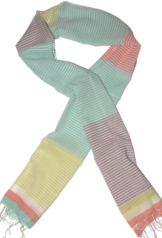 Multi Coloured Striped Scarf